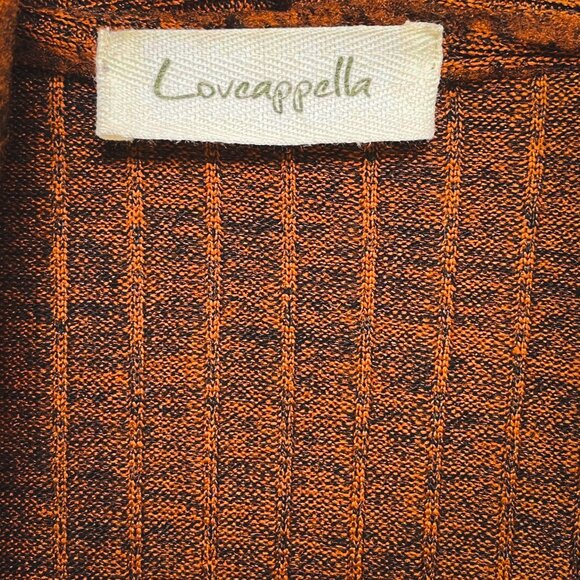 Cozy Ribbed Tie Cardigan — Rust Brown Loveapella Knit 1X - Picture 8 of 14